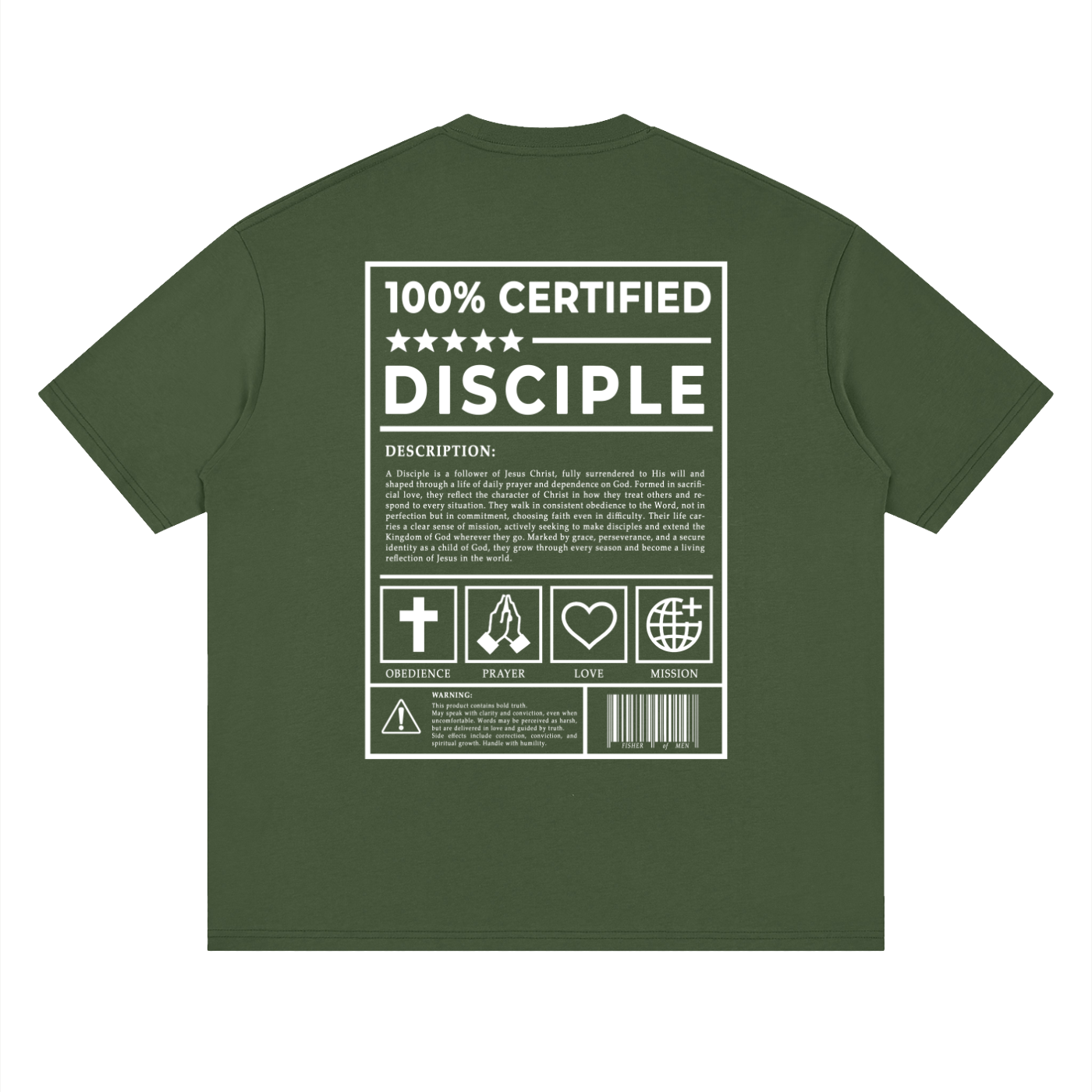 100% Disciple Drop Shoulder Tee — Black