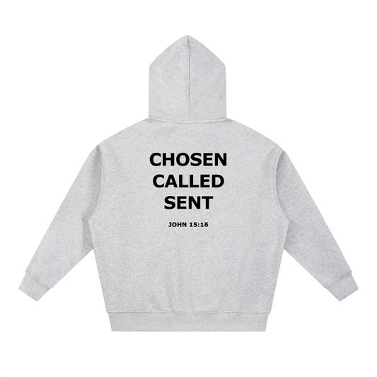 Chosen & Called Oversized Fleece Boxy Hoodie — Flower Gray