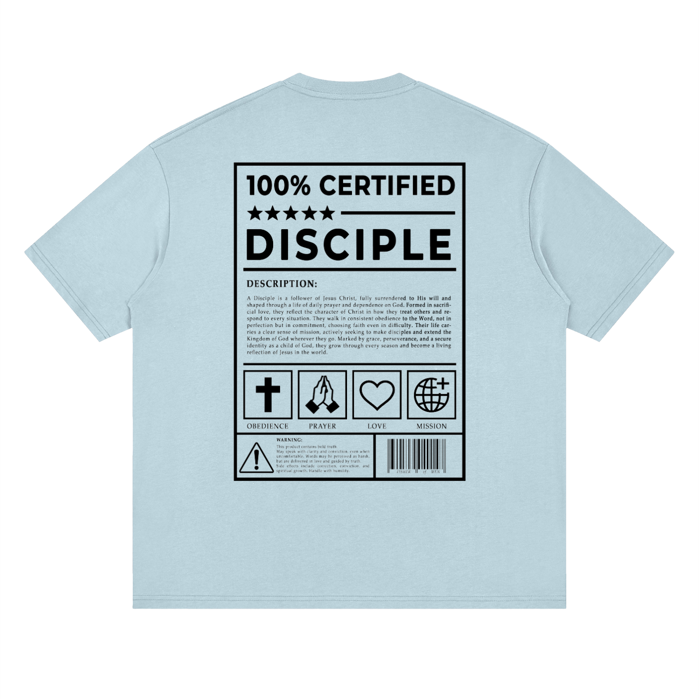 100% Disciple Drop Shoulder Tee — Light Blue