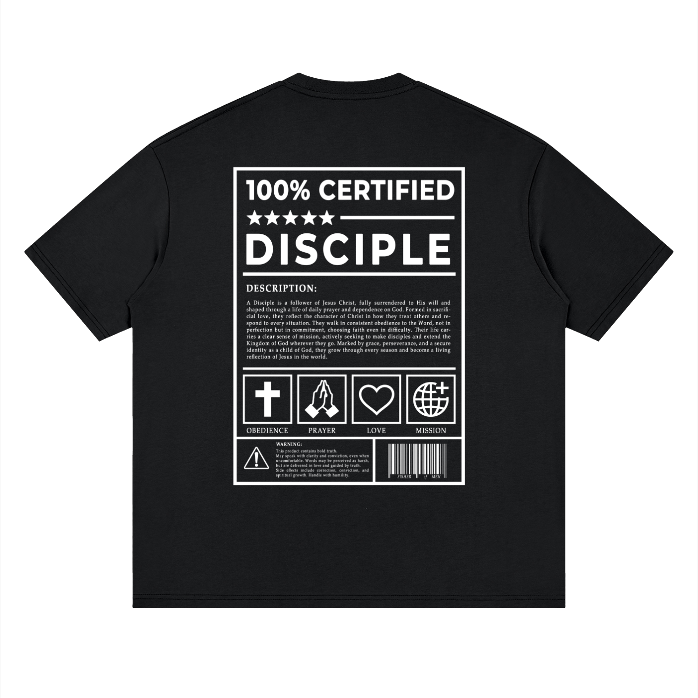 100% Disciple Drop Shoulder Tee — Black