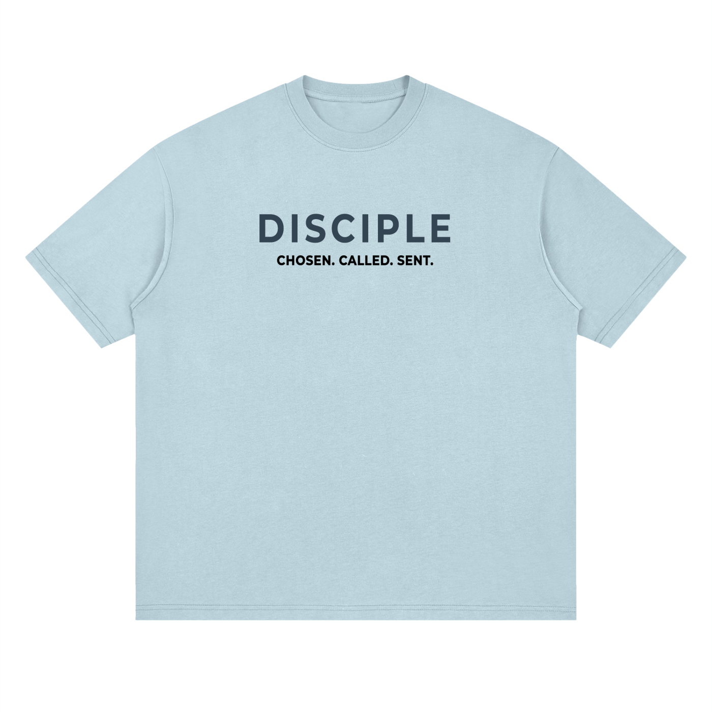 100% Disciple Drop Shoulder Tee — Light Blue
