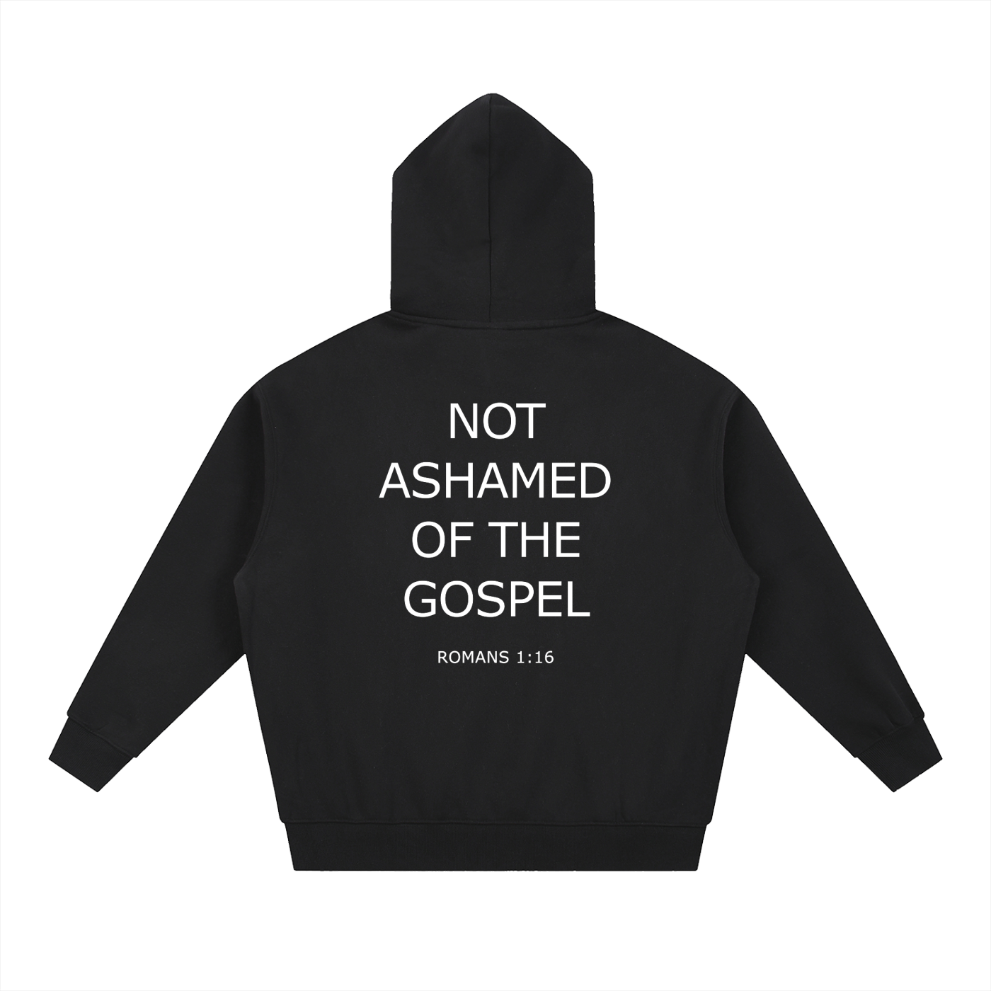 Not Ashamed Oversized Fleece Boxy Hoodie — Black