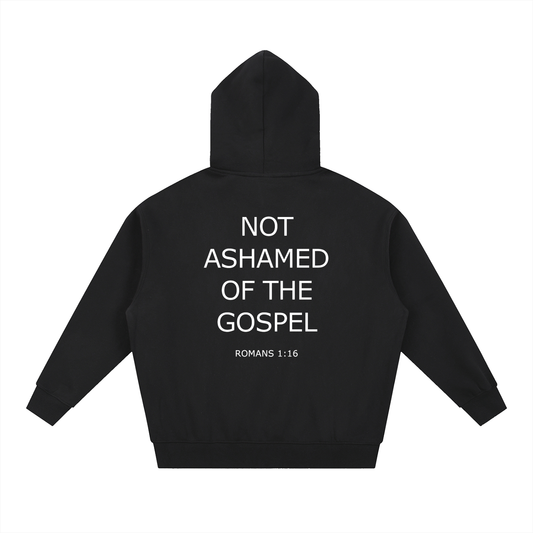 Not Ashamed Oversized Fleece Boxy Hoodie — Black