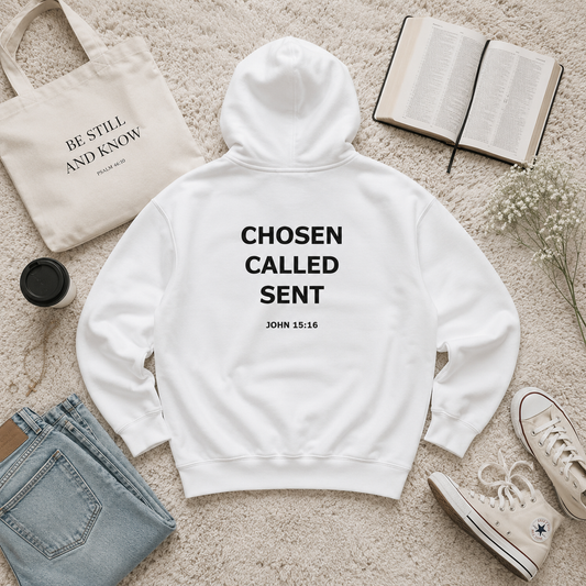 Chosen & Called Essential Heavyweight Hoodie — White