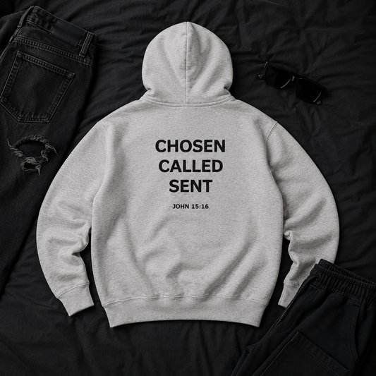 Chosen & Called Oversized Fleece Boxy Hoodie — Flower Gray