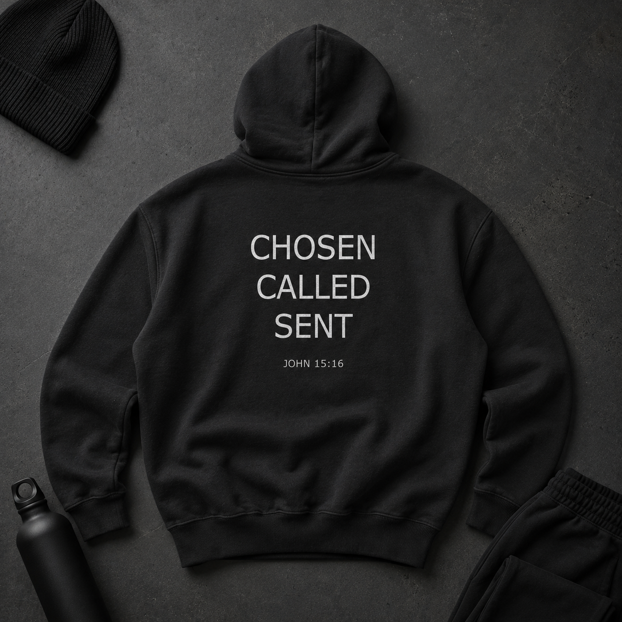Chosen & Called Oversized Fleece Boxy Hoodie — Dark
