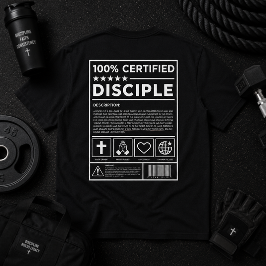 100% Disciple Drop Shoulder Tee — Black