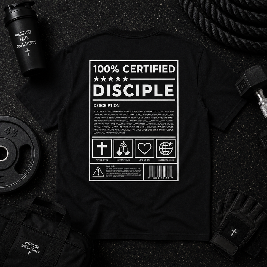 100% Disciple Drop Shoulder Tee — Black