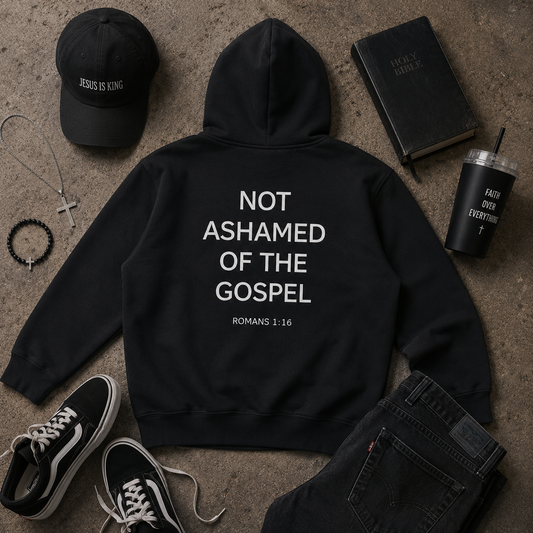 Not Ashamed Essential Heavyweight Hoodie — Dark