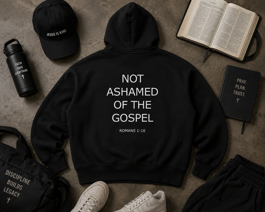 Not Ashamed Oversized Fleece Boxy Hoodie — Black
