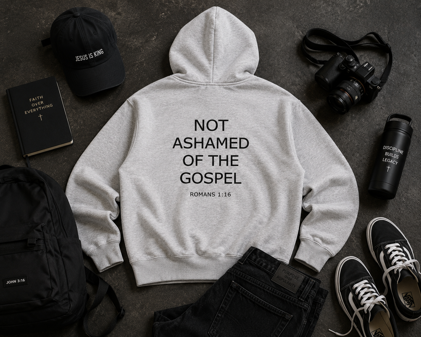 Not Ashamed Oversized Fleece Boxy Hoodie — Flower Gray