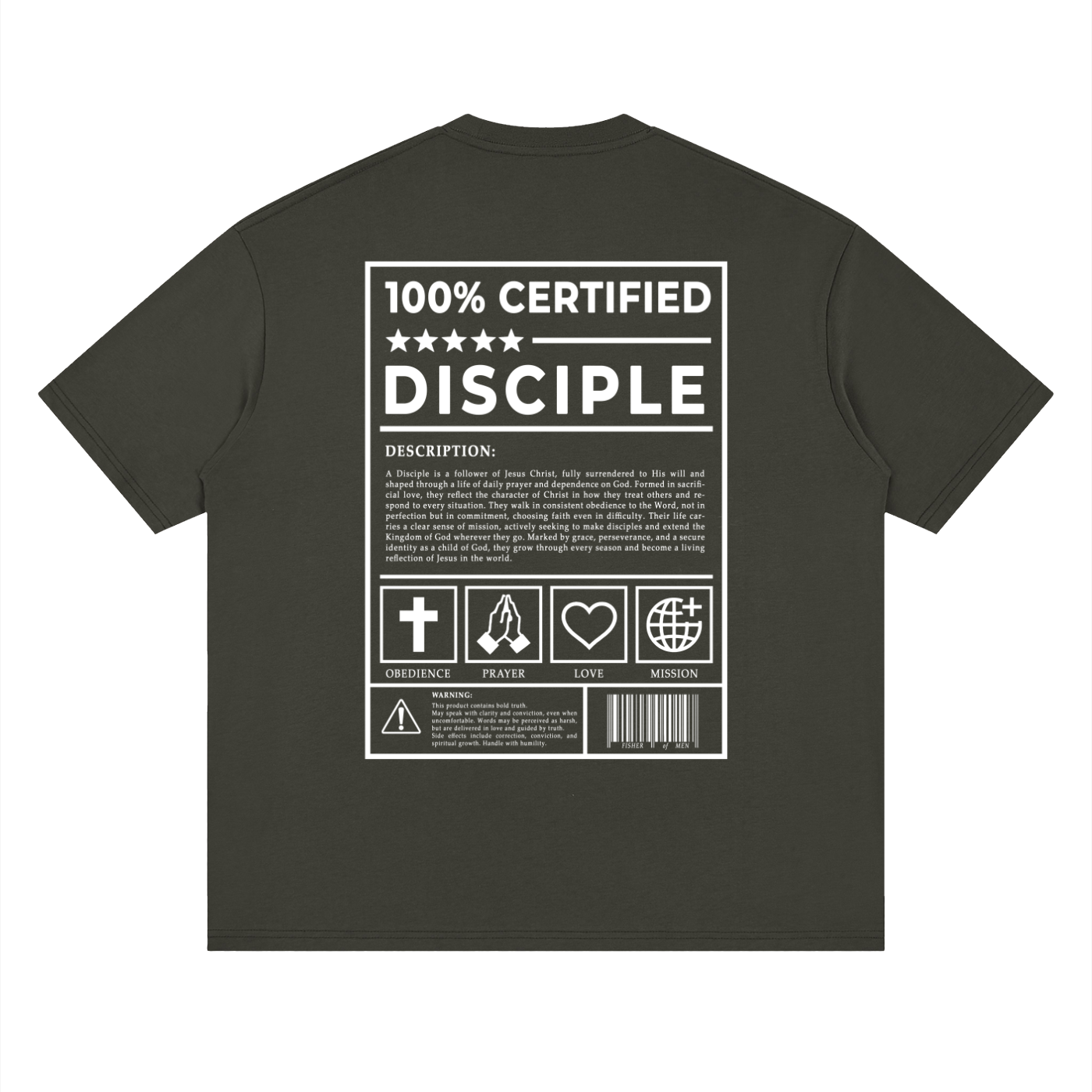 100% Disciple Drop Shoulder Tee — Black
