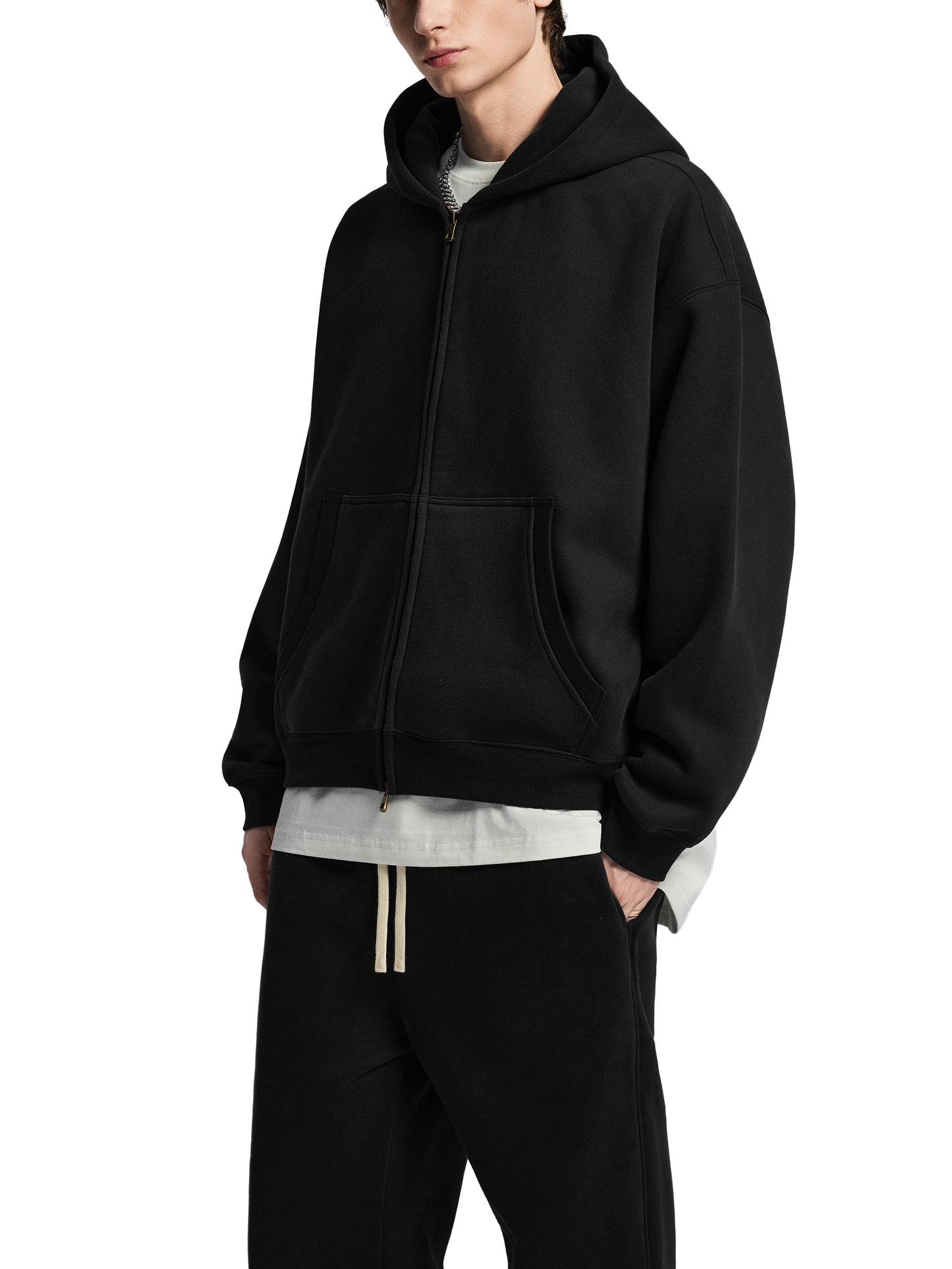 Not Ashamed Oversized Fleece Boxy Hoodie — Black