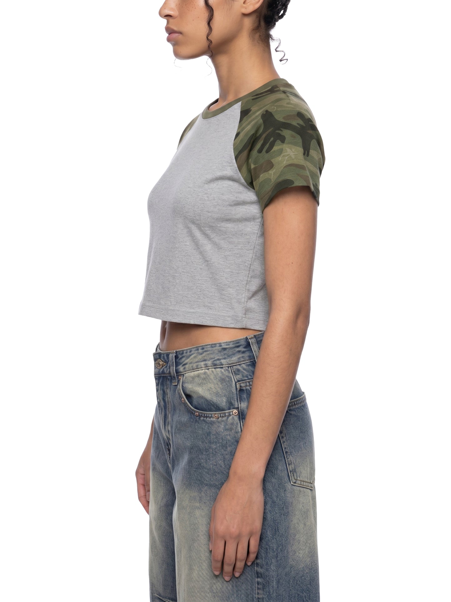 For Such A Time As This Camo Raglan Crop Tee (Light)
