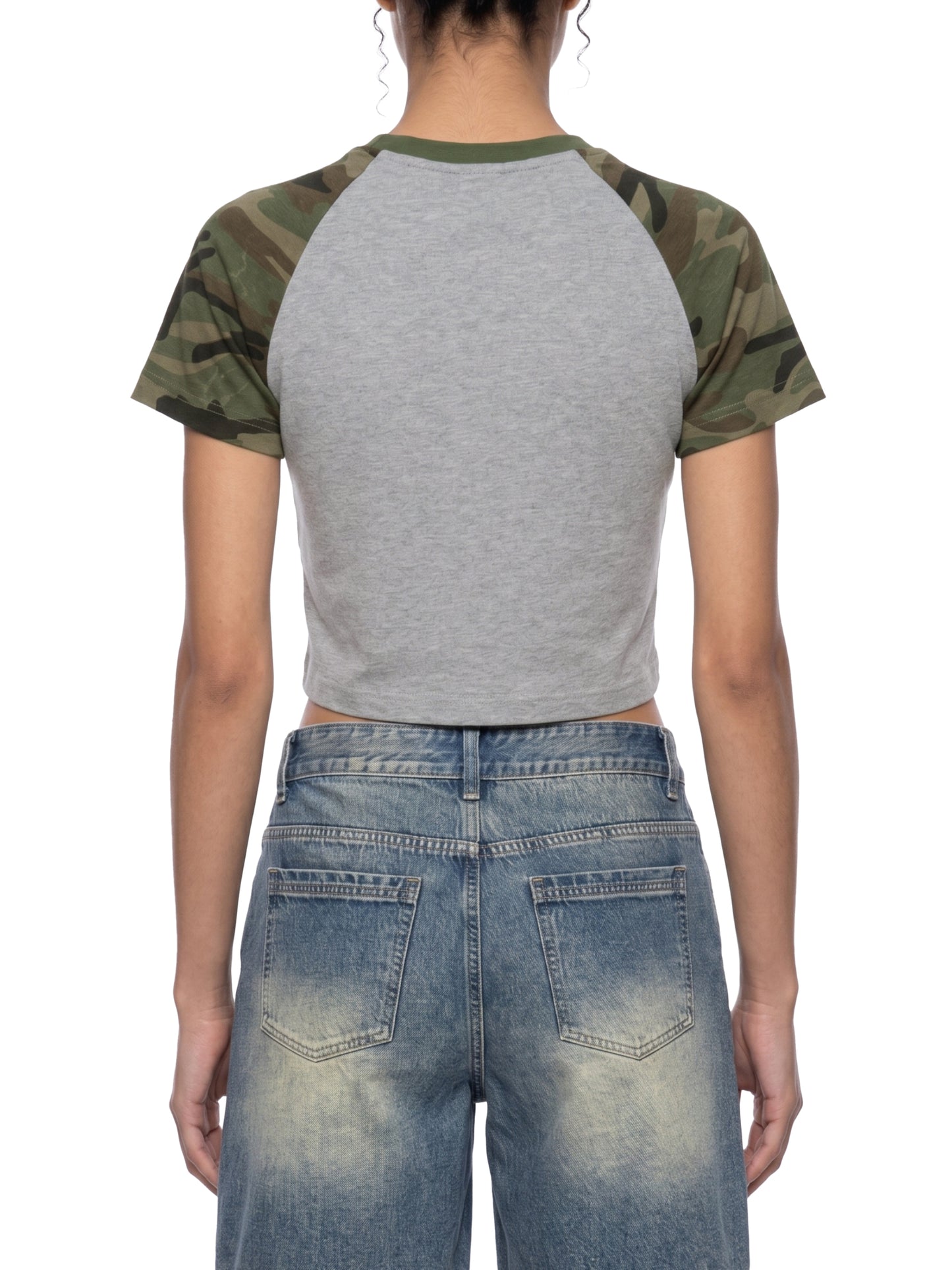 For Such A Time As This Camo Raglan Crop Tee (Light)